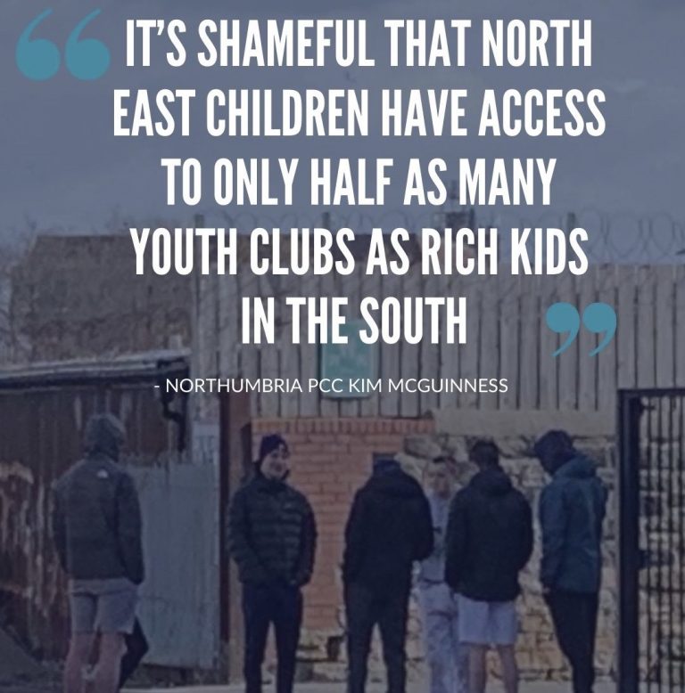 “It’s shameful that North East children have access to only half as many youth clubs as rich kids in the South”, says PCC Kim McGuinness