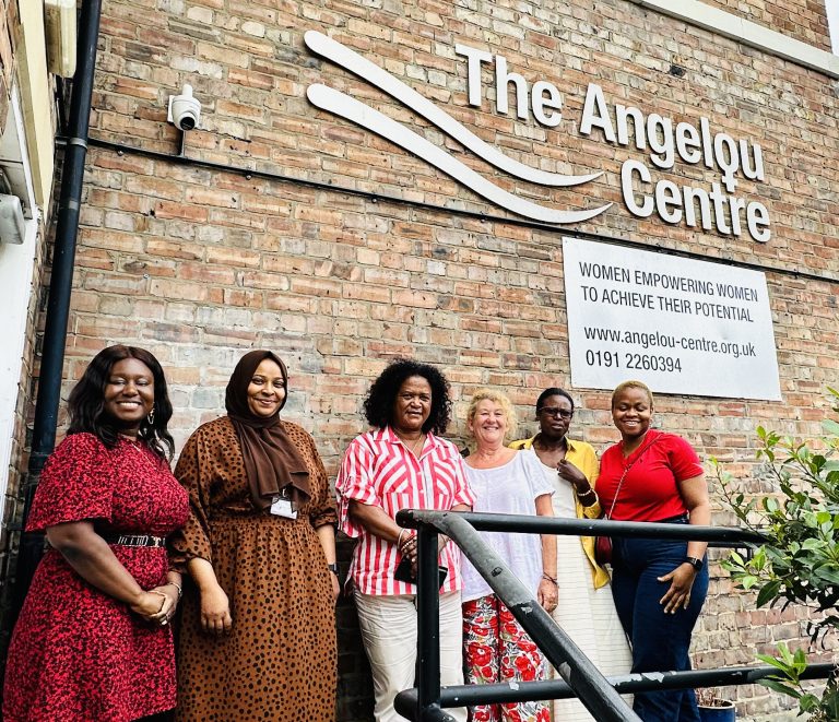 Police & Crime Commissioner Susan Dungworth pictured outside The Angelou Centre with service users and staff.