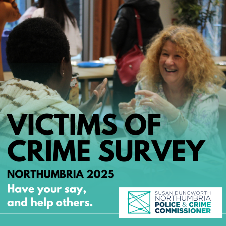 Victims of Crime Survey graphic featuring PCC