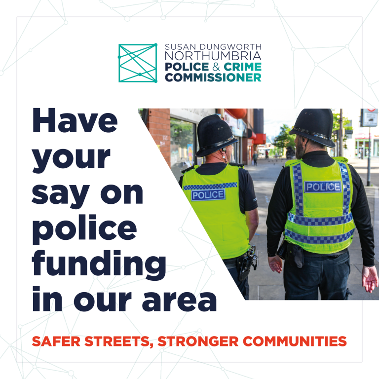 Have your ay on police funding in our area graphic