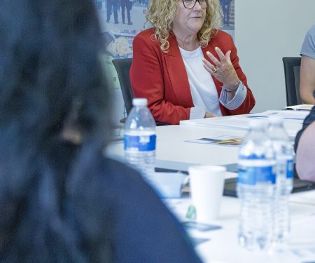 Susan Dungworth addressing a room