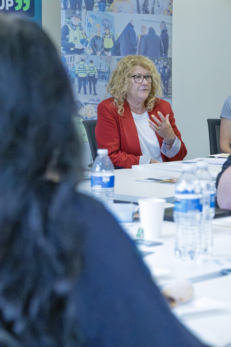 Susan Dungworth addressing a room